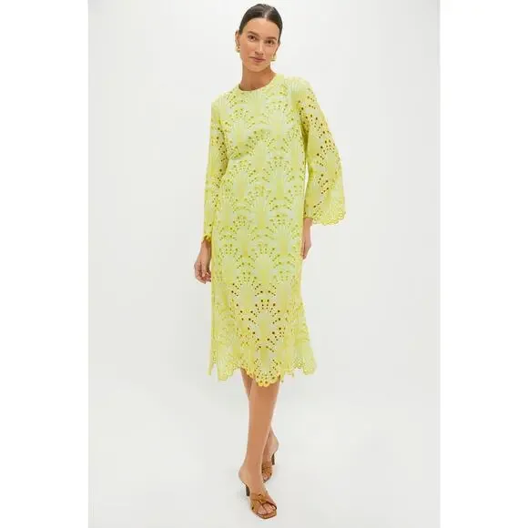 Tuckernuck Lemon Eyelet Midi Dress - Picture 1 of 7